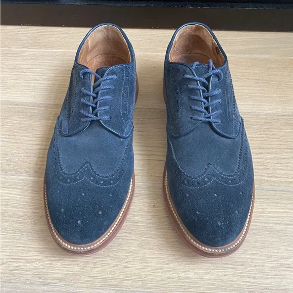 J. Shoes Dark Blue Suede Oxford Dress Shoes Men\'s 10.5 good preworn condition Amazon.com | Jousen Men main image 4
